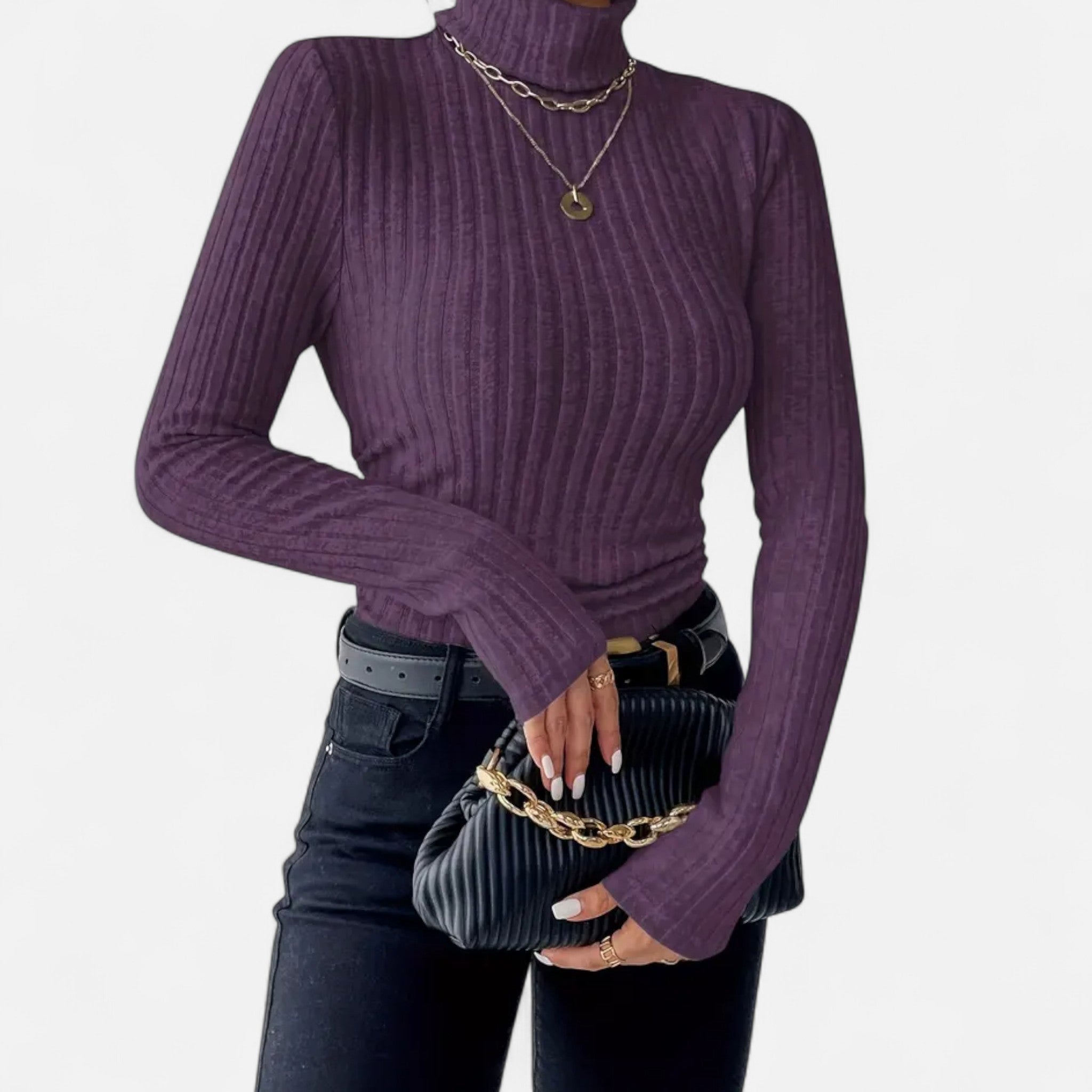 Mireaux Fashion | Women’s Long Sleeve Turtle Neck Sweater