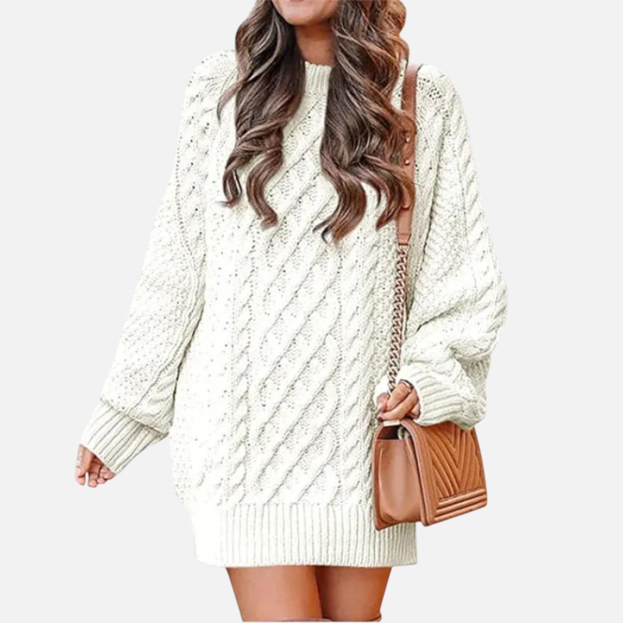 Mireaux Fashion | Women’s Cable Knit Long Sleeve Dress