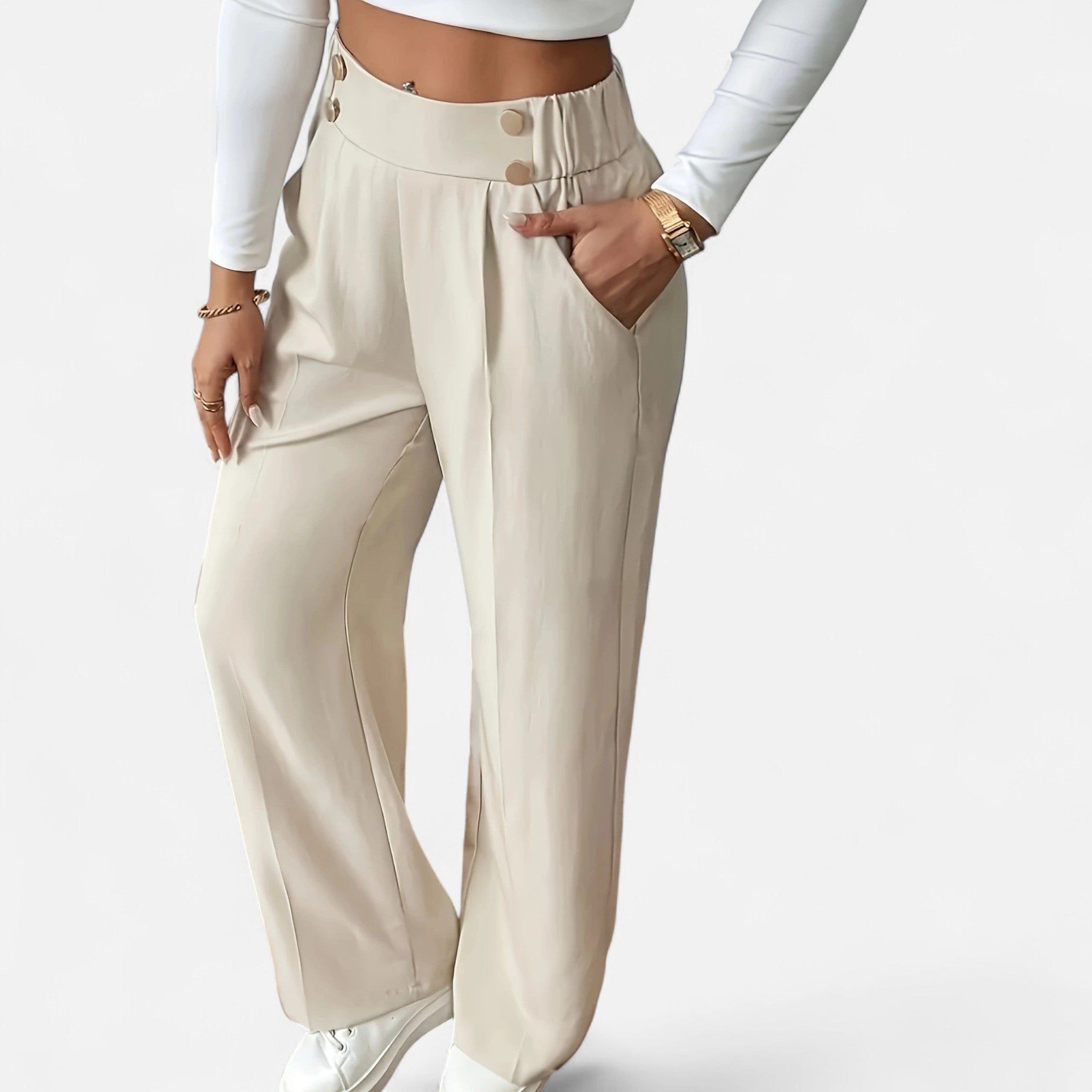 Mireaux Fashion | Women’s Elegant High-Waist Trousers