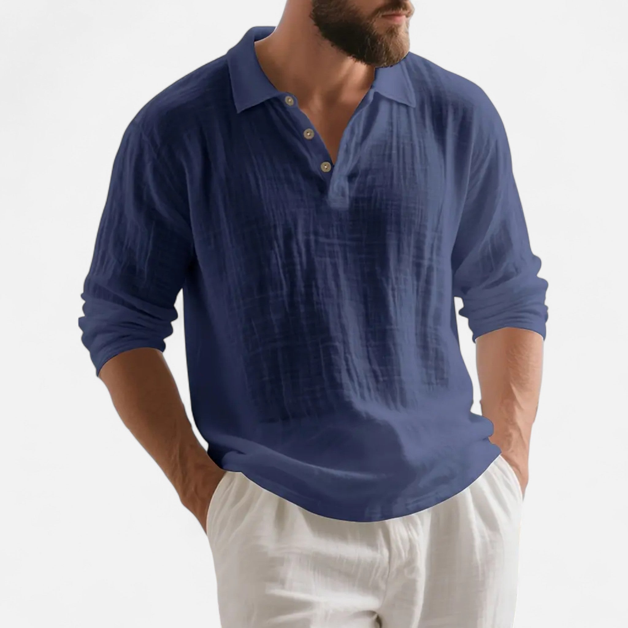 Mireaux Fashion | Men’s Long Sleeved Linen Shirt