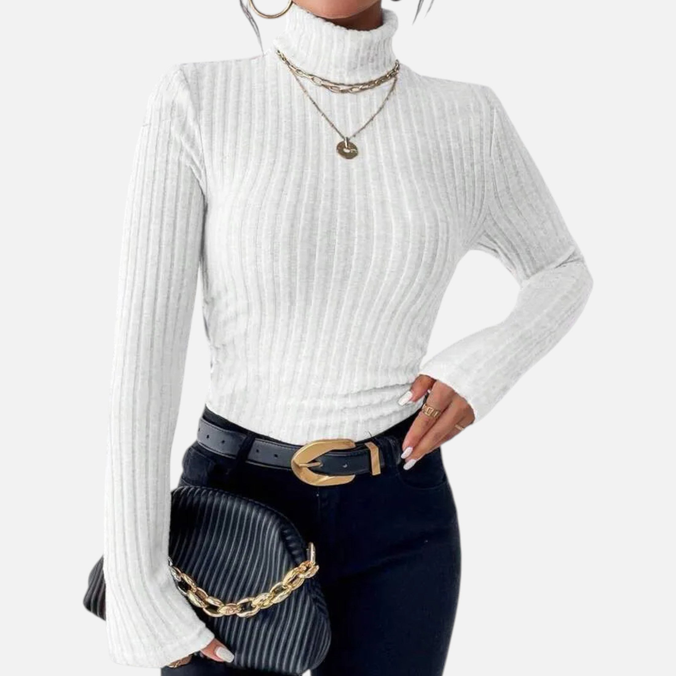 Mireaux Fashion | Women’s Long Sleeve Turtle Neck Sweater
