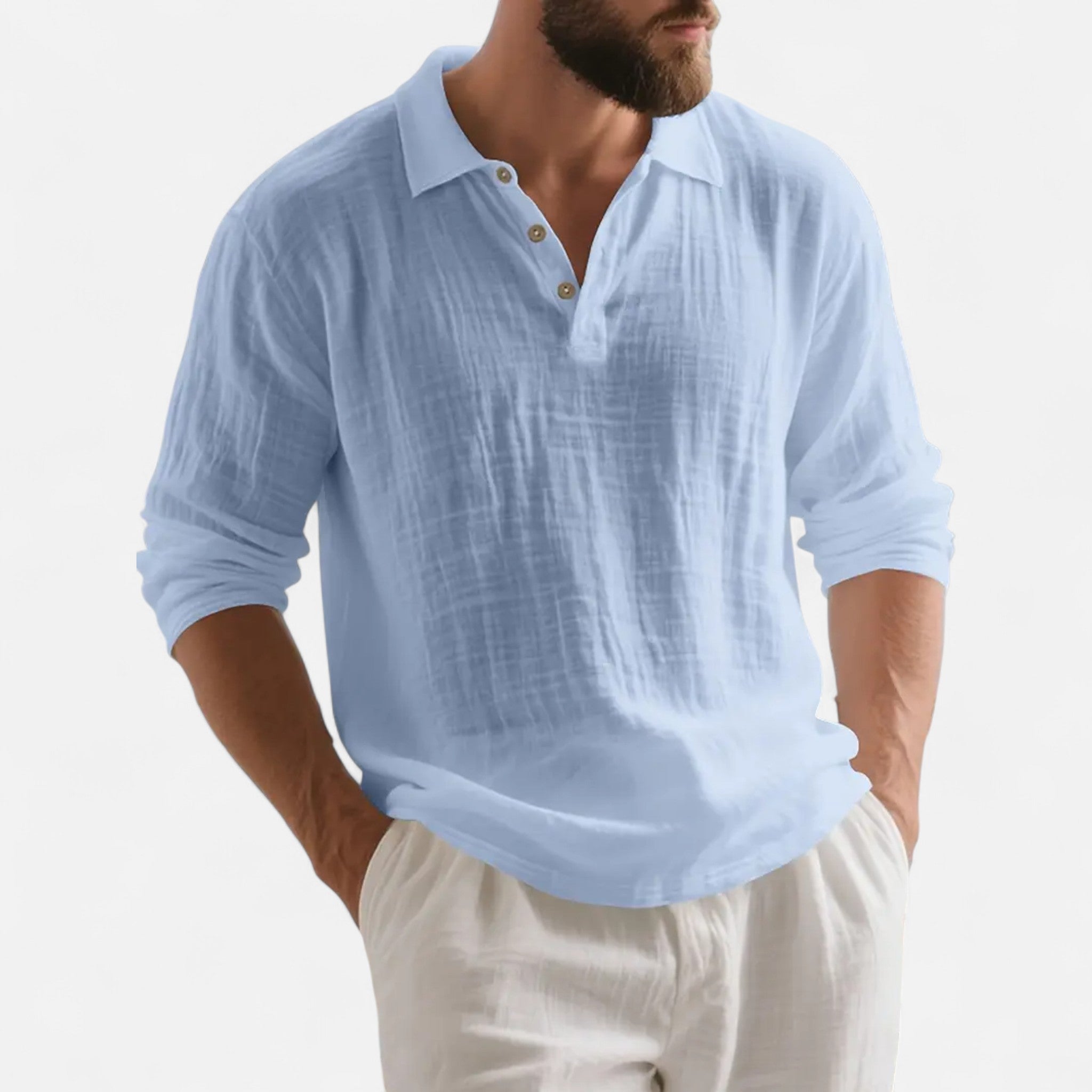 Mireaux Fashion | Men’s Long Sleeved Linen Shirt