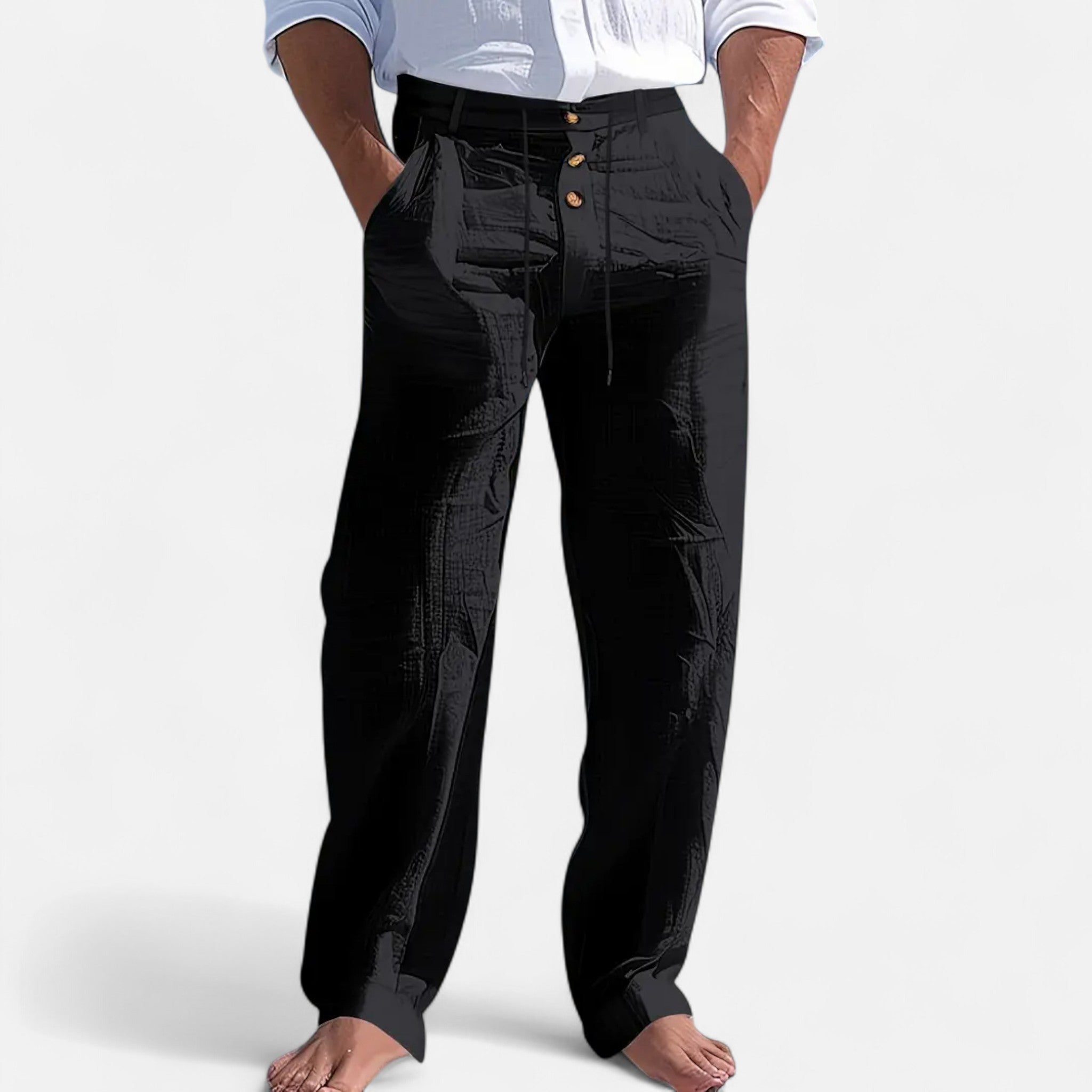 Mireaux Fashion | Men’s Straight Fit Linen Trousers