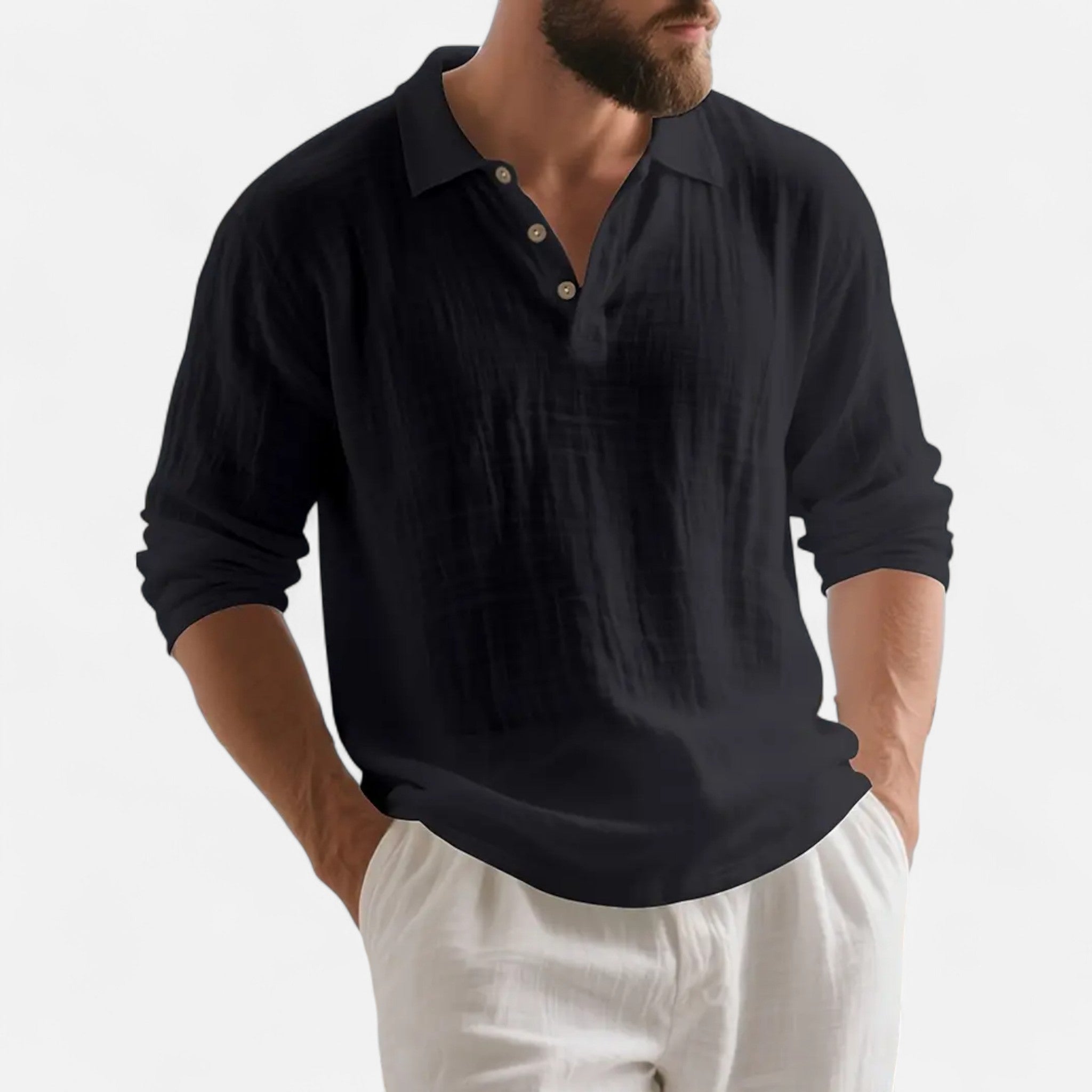 Mireaux Fashion | Men’s Long Sleeved Linen Shirt