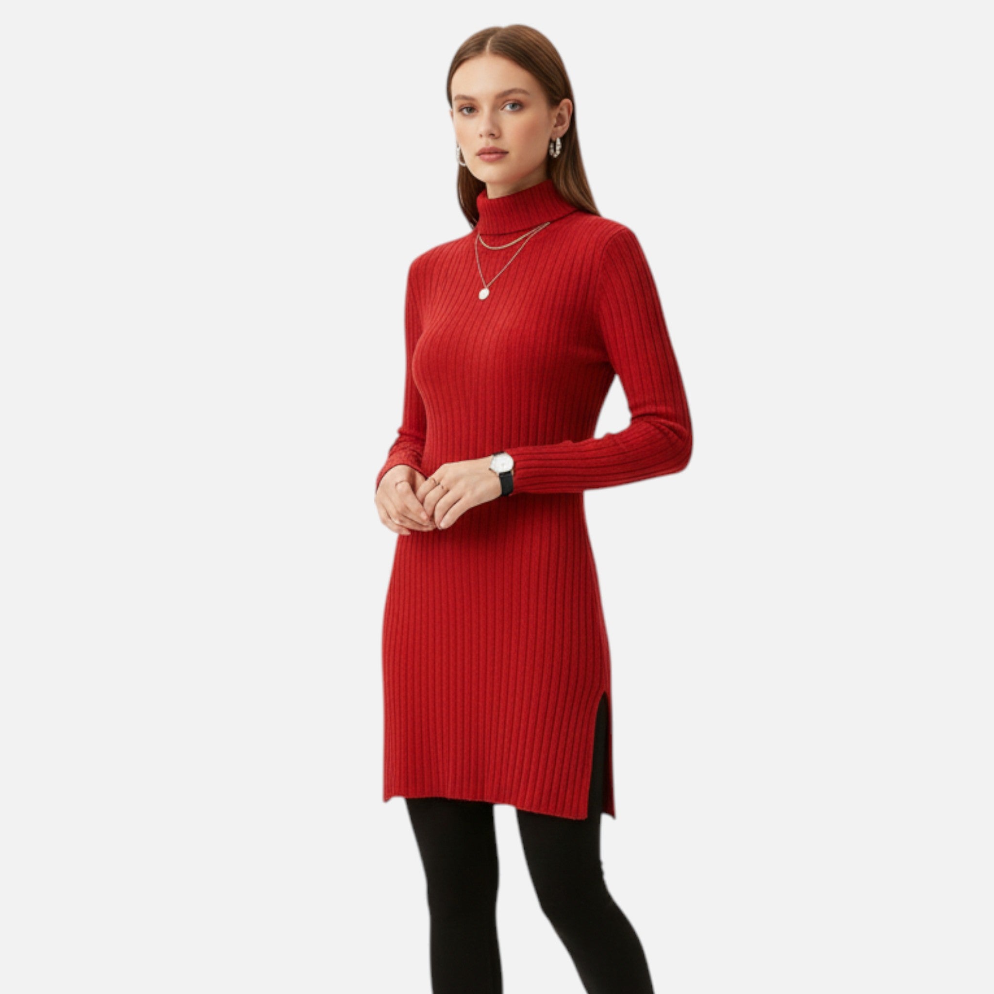 Mireaux Fashion | Women’s Elegant High-Neck Ribbed Sweater