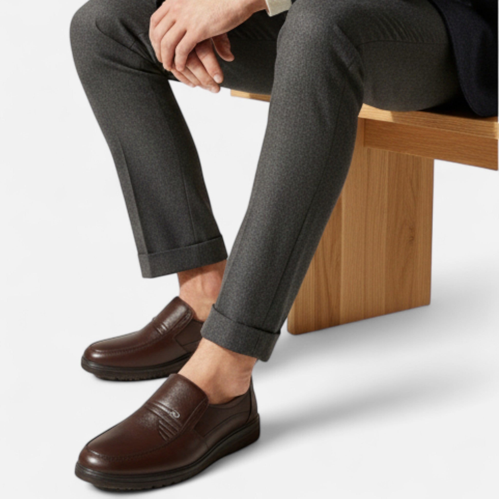 Mireaux Fashion | Men’s Leather Slip-On Loafers