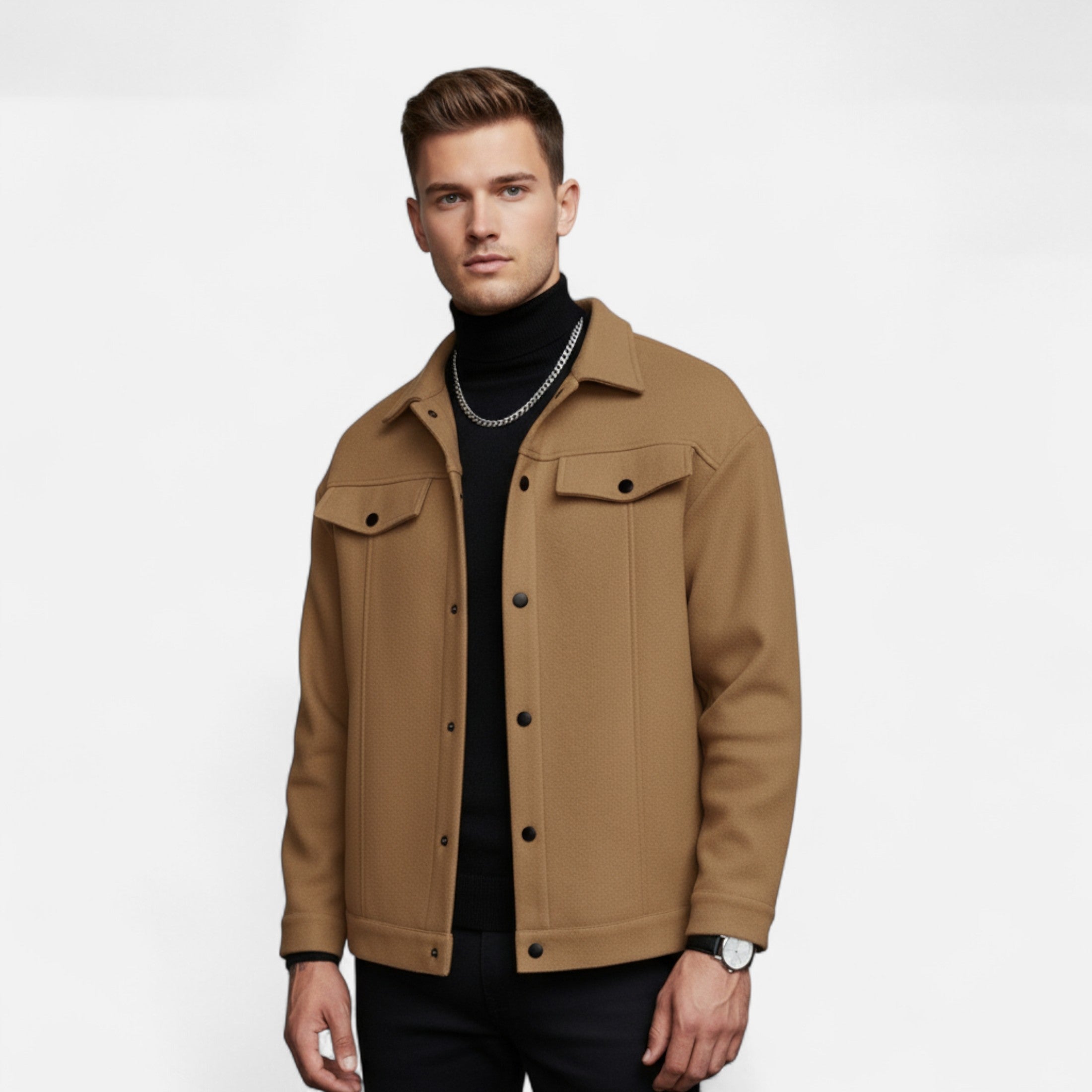 Mireaux Fashion | Men’s Woolen Lapel Sports Jacket