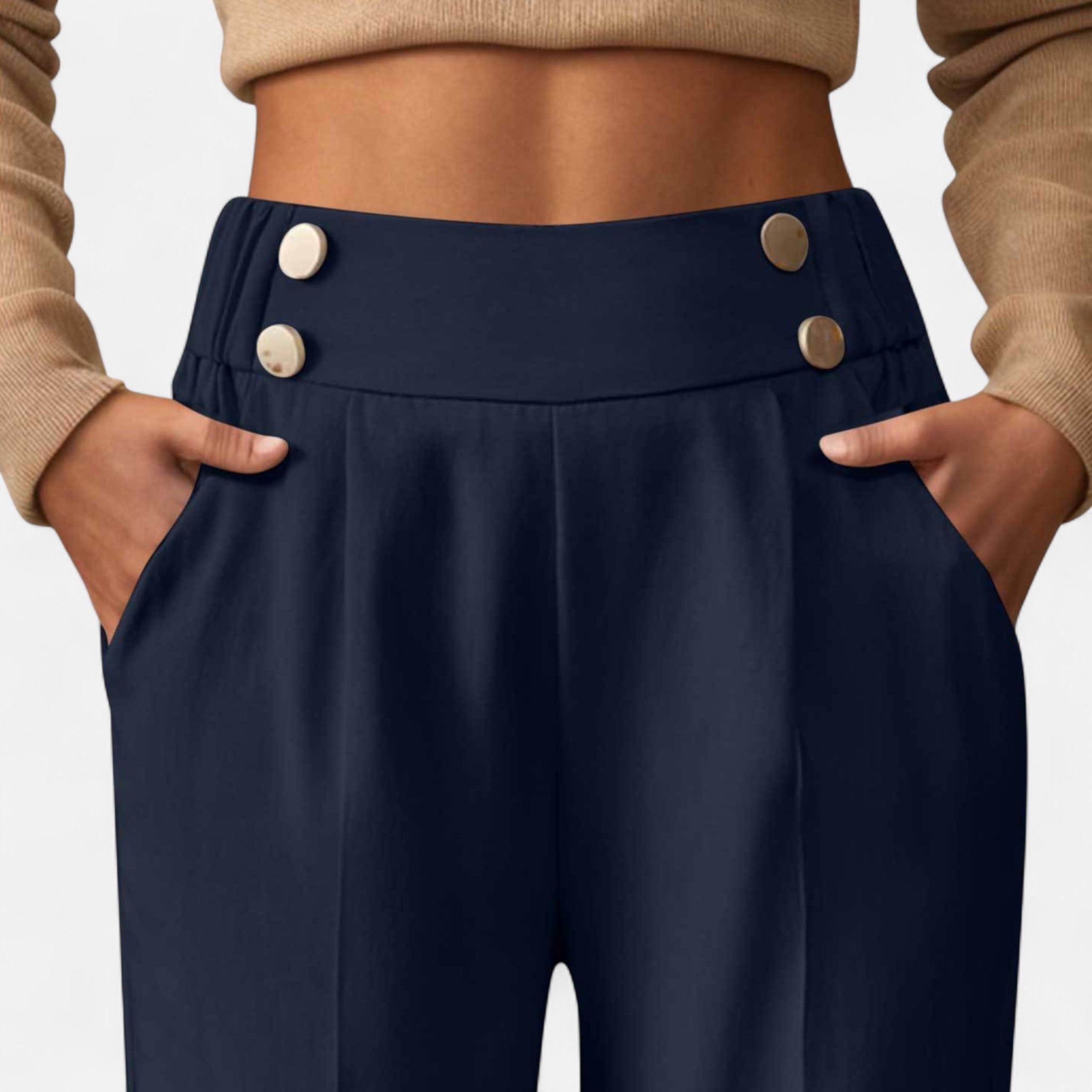 Mireaux Fashion | Women’s Elegant High-Waist Trousers