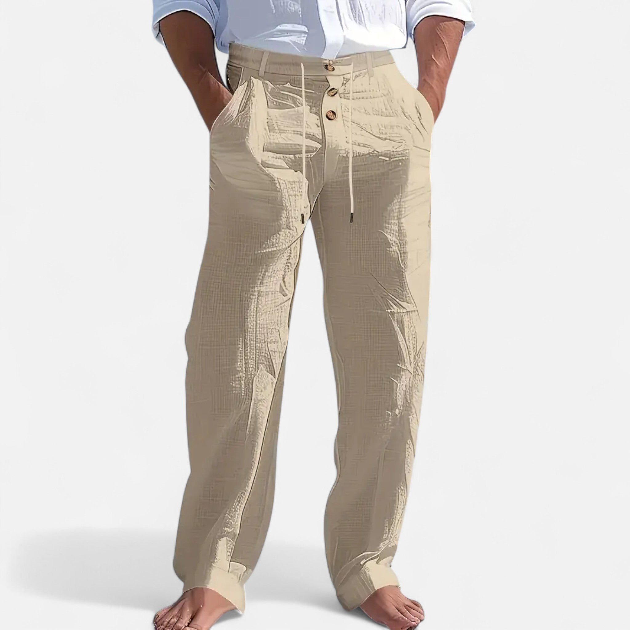 Mireaux Fashion | Men’s Straight Fit Linen Trousers
