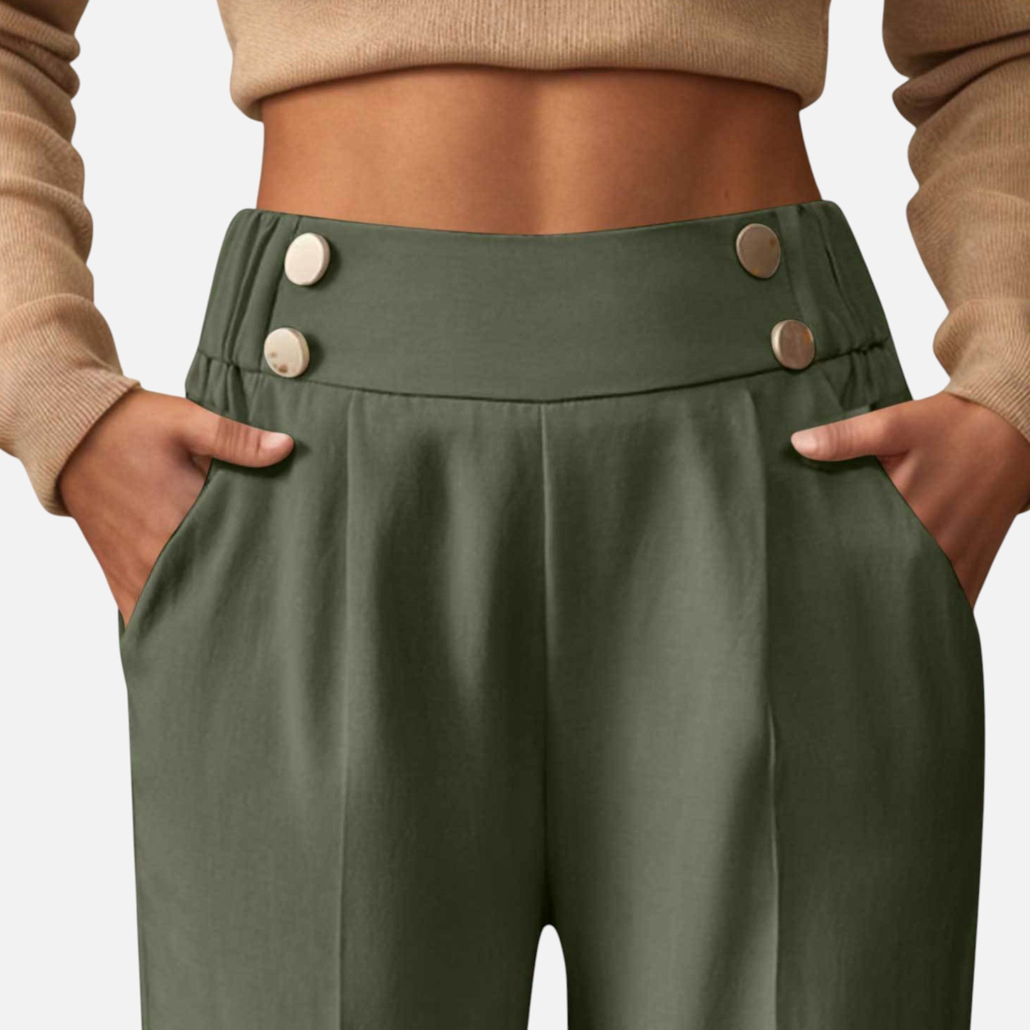 Mireaux Fashion | Women’s Elegant High-Waist Trousers