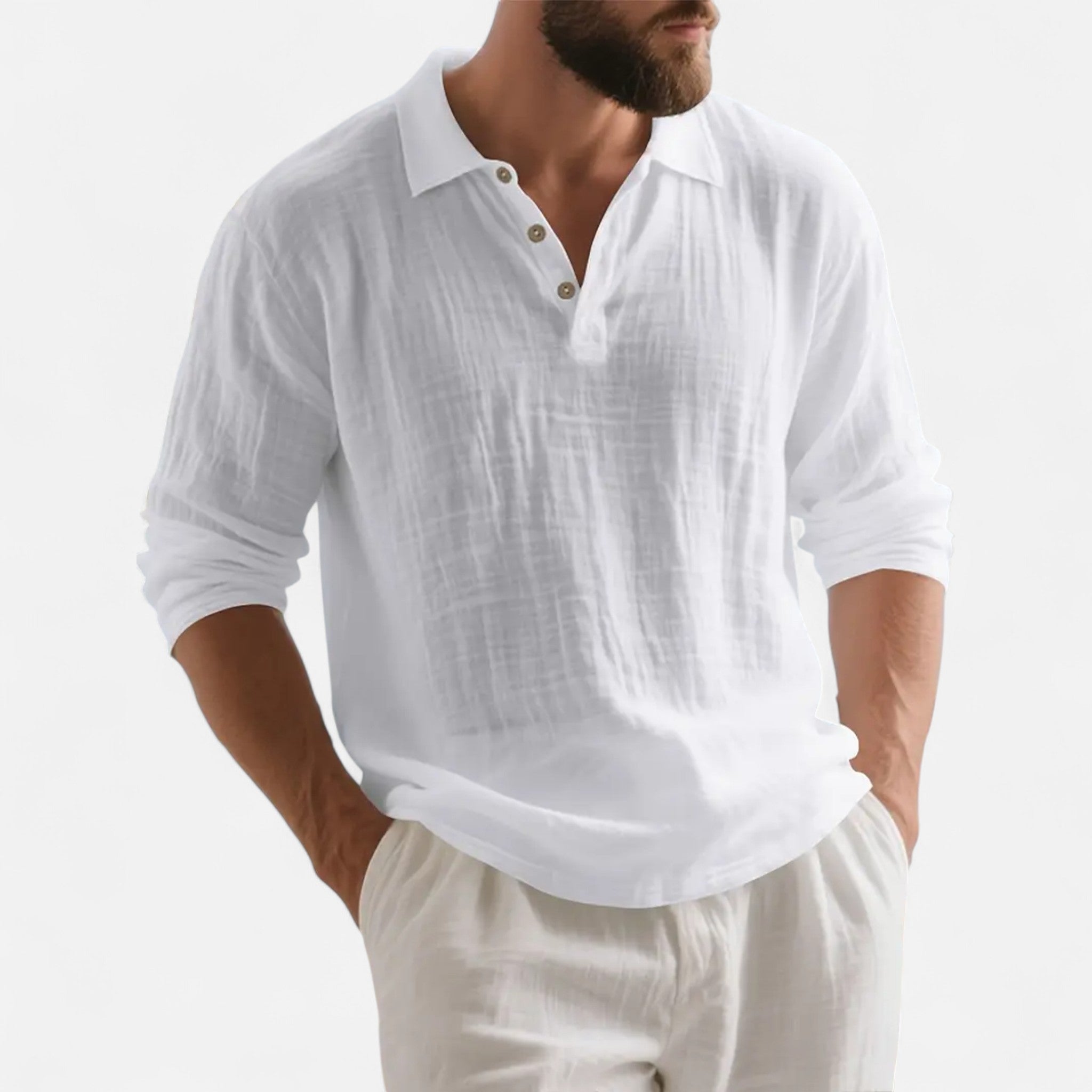 Mireaux Fashion | Men’s Long Sleeved Linen Shirt