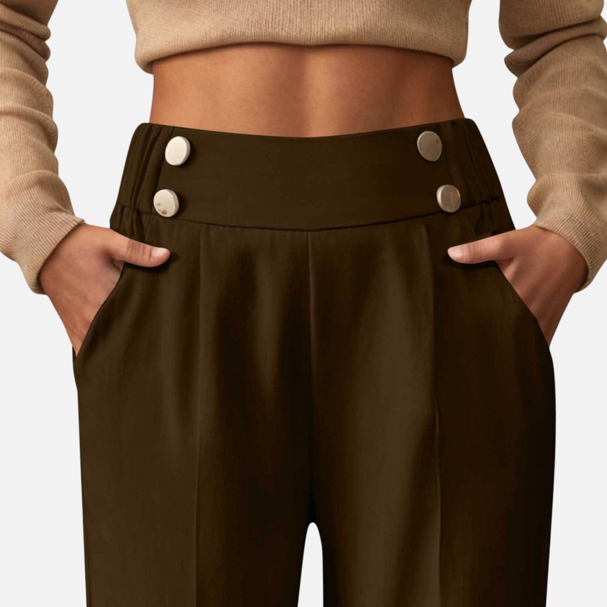 Mireaux Fashion | Women’s Elegant High-Waist Trousers
