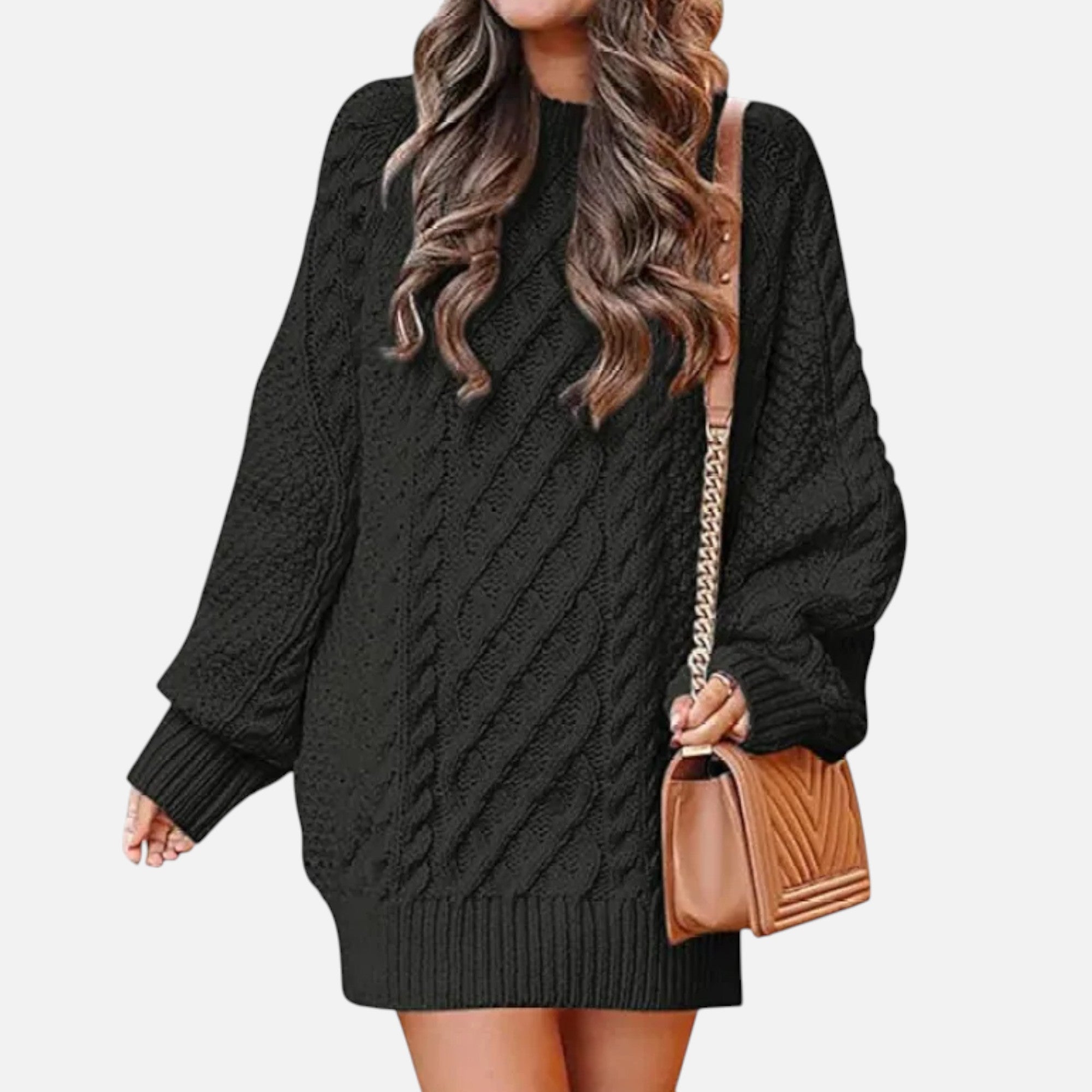 Mireaux Fashion | Women’s Cable Knit Long Sleeve Dress
