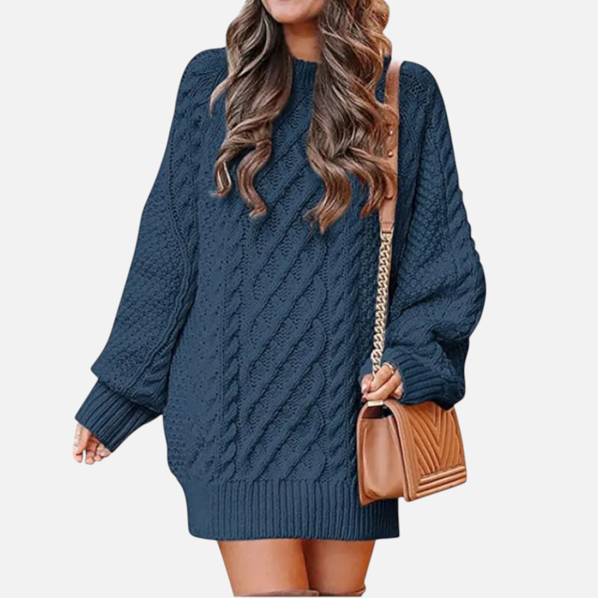 Mireaux Fashion | Women’s Cable Knit Long Sleeve Dress