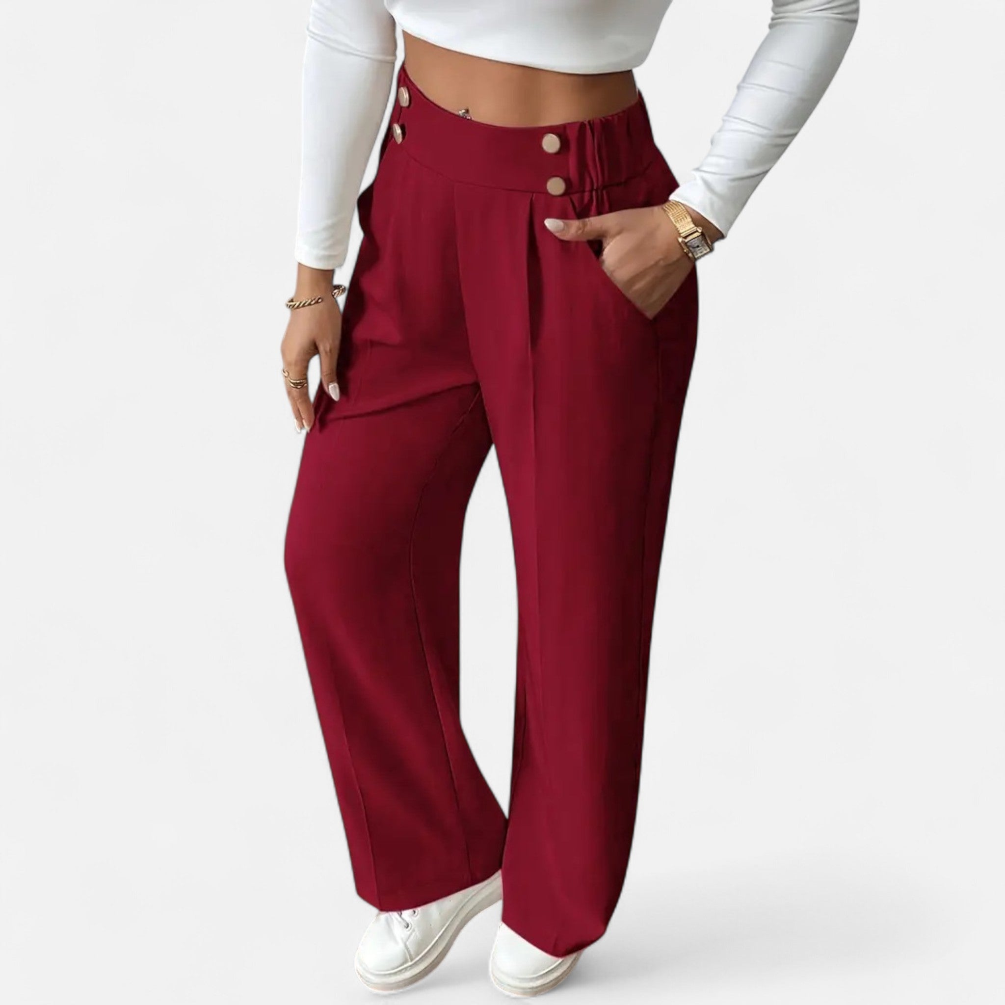 Mireaux Fashion | Women’s Elegant High-Waist Trousers