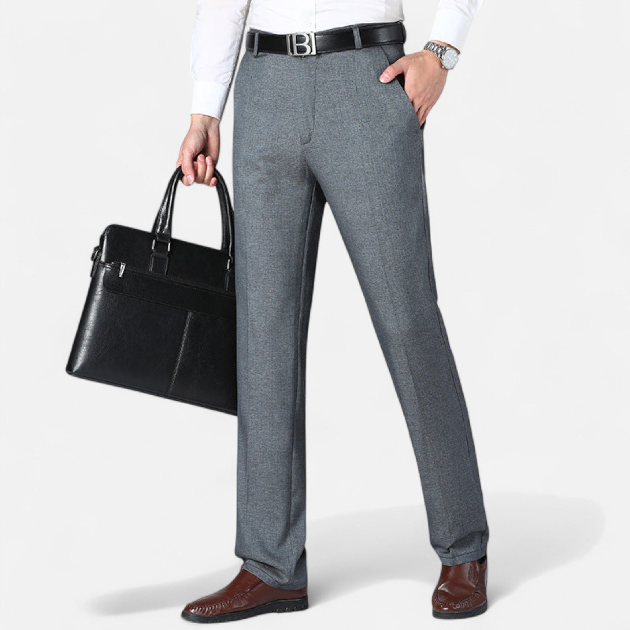 Mireaux Fashion | Men’s High Waist Business Trousers