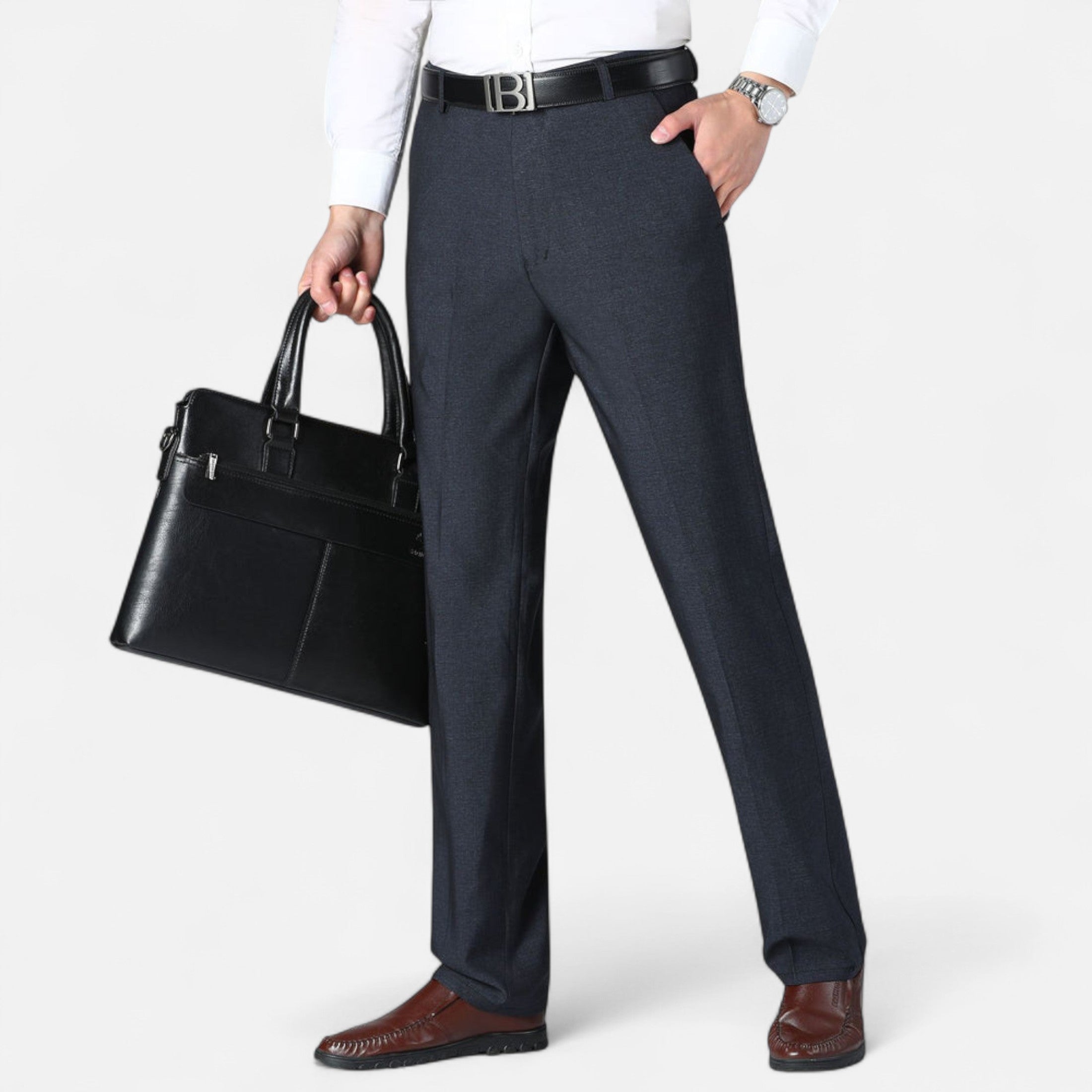 Mireaux Fashion | Men’s High Waist Business Trousers