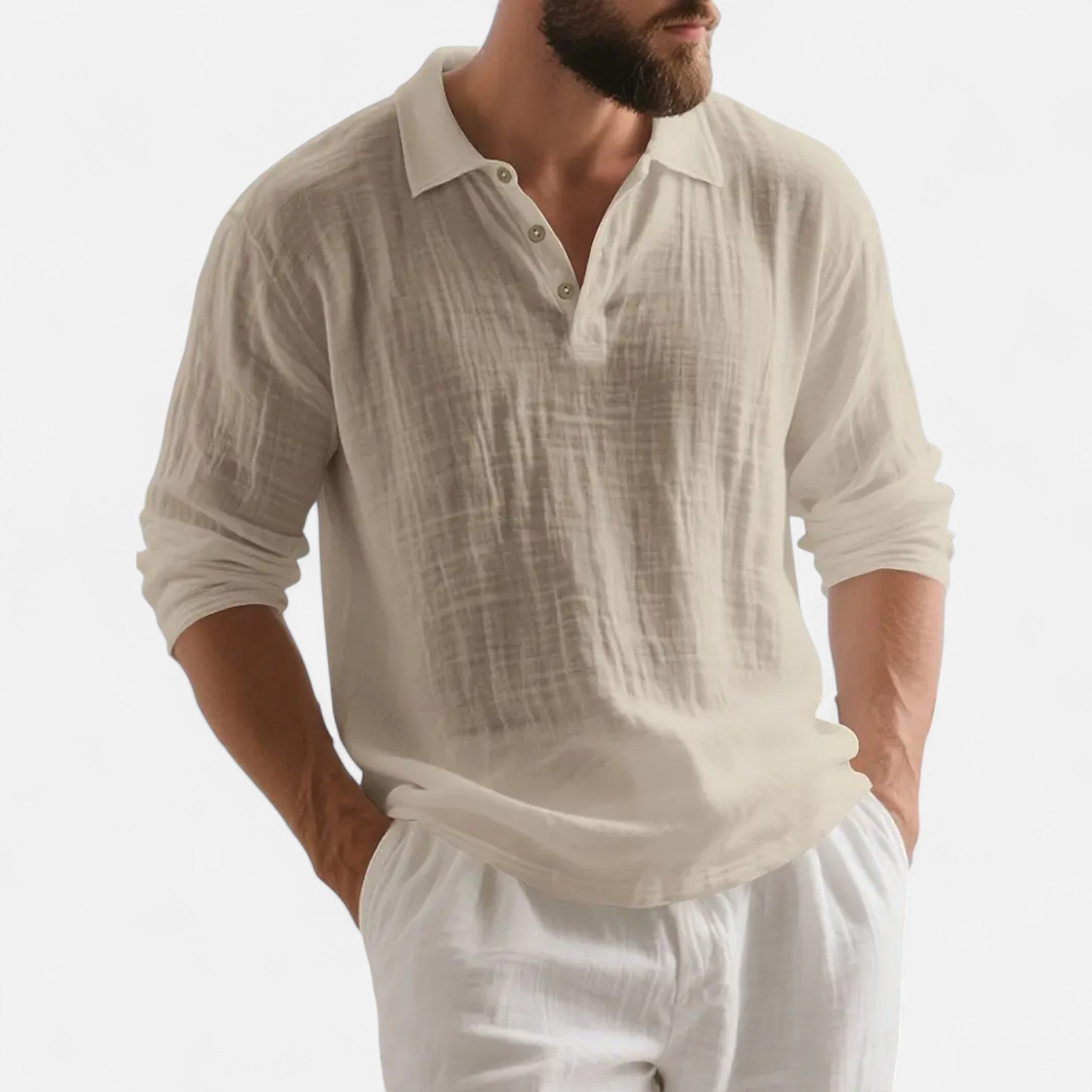 Mireaux Fashion | Men’s Long Sleeved Linen Shirt
