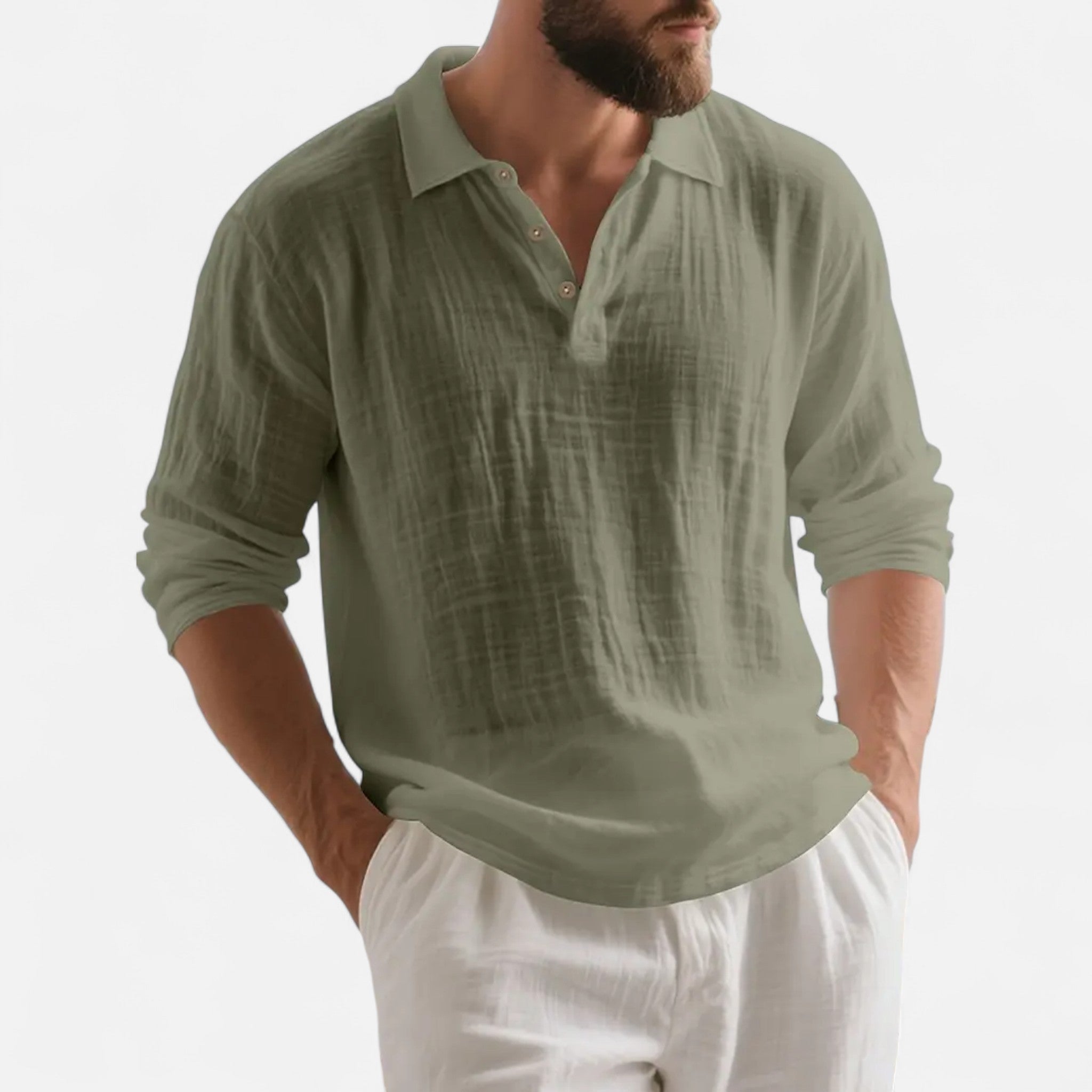 Mireaux Fashion | Men’s Long Sleeved Linen Shirt