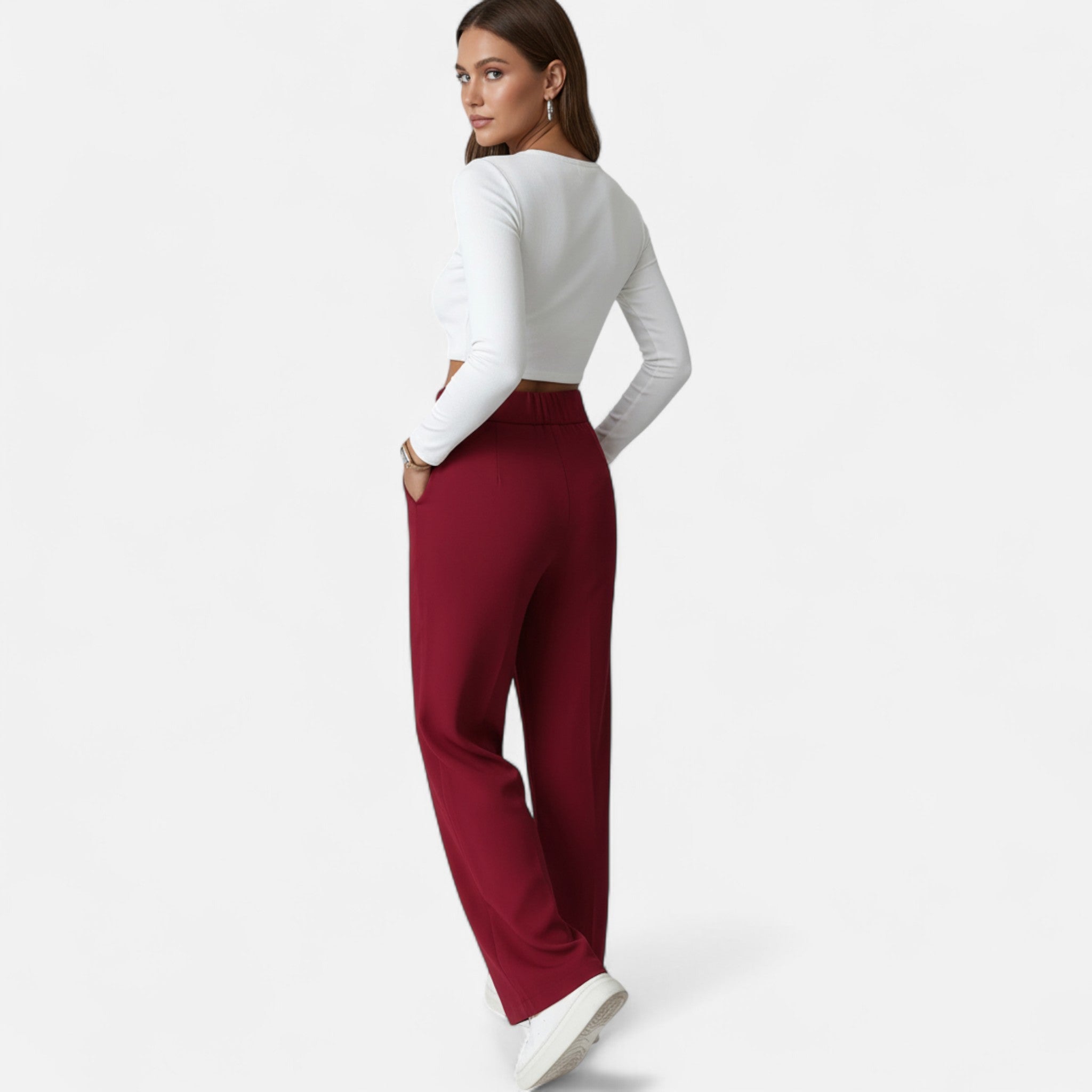 Mireaux Fashion | Women’s Elegant High-Waist Trousers