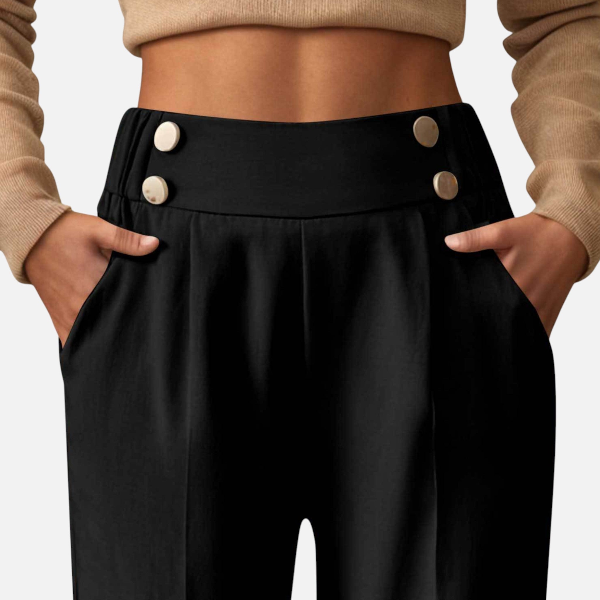 Mireaux Fashion | Women’s Elegant High-Waist Trousers