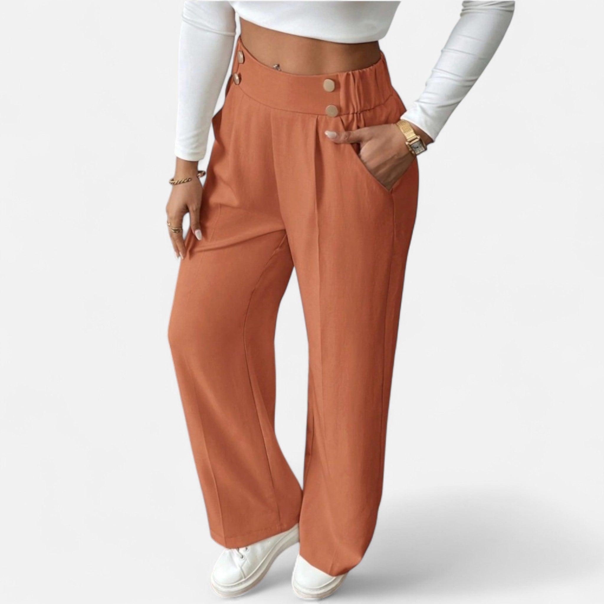 Mireaux Fashion | Women’s Elegant High-Waist Trousers
