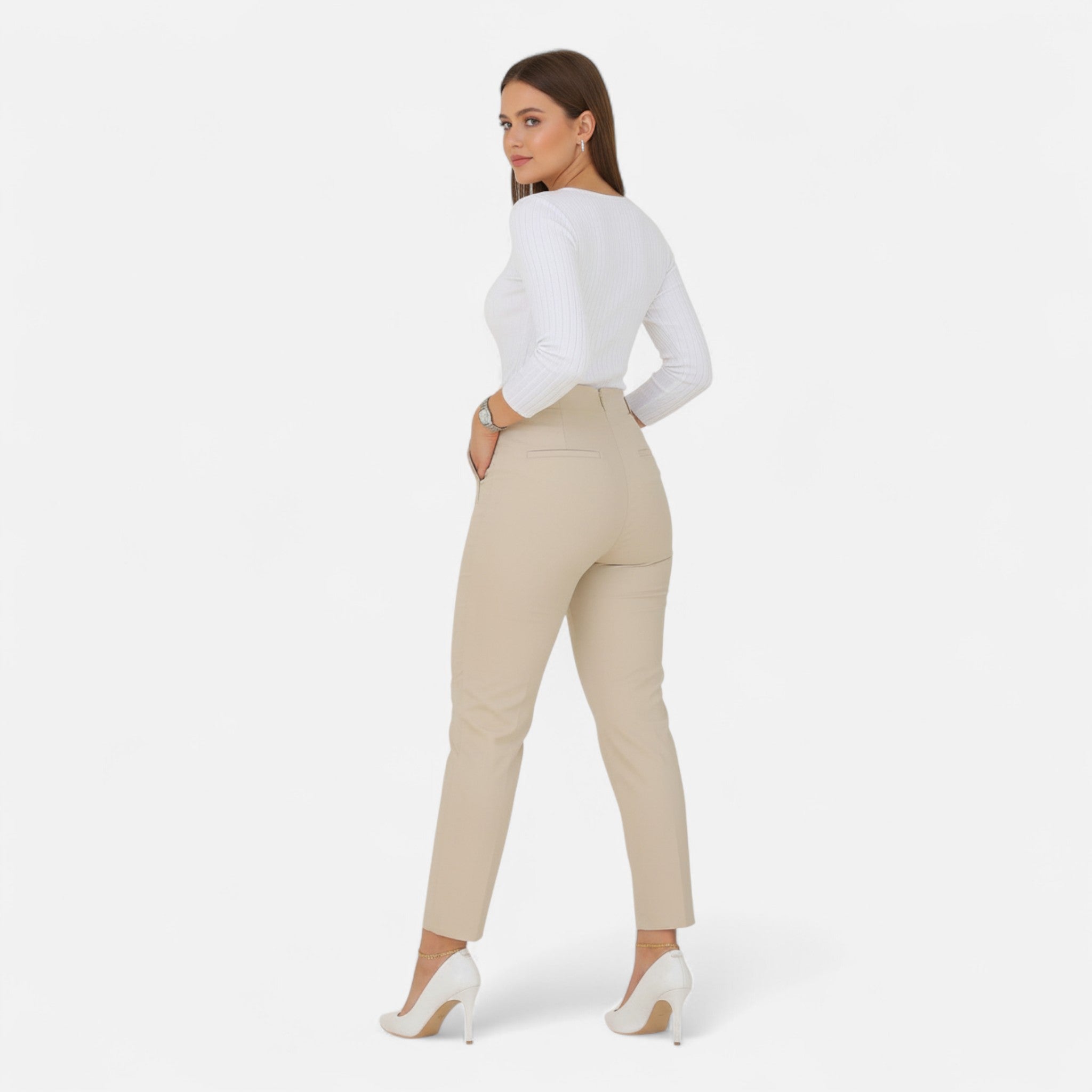 Mireaux Fashion | Women’s High Waist Slim Fit Tapered Pants