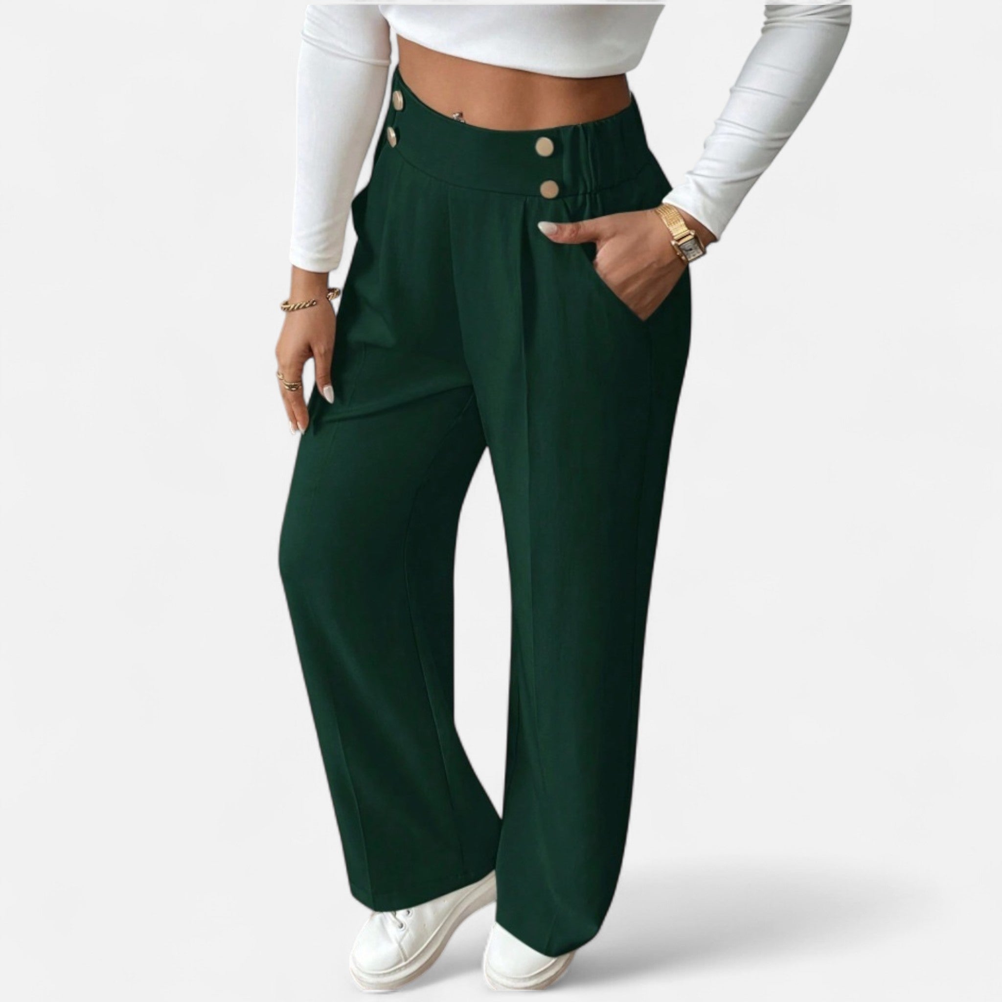 Mireaux Fashion | Women’s Elegant High-Waist Trousers