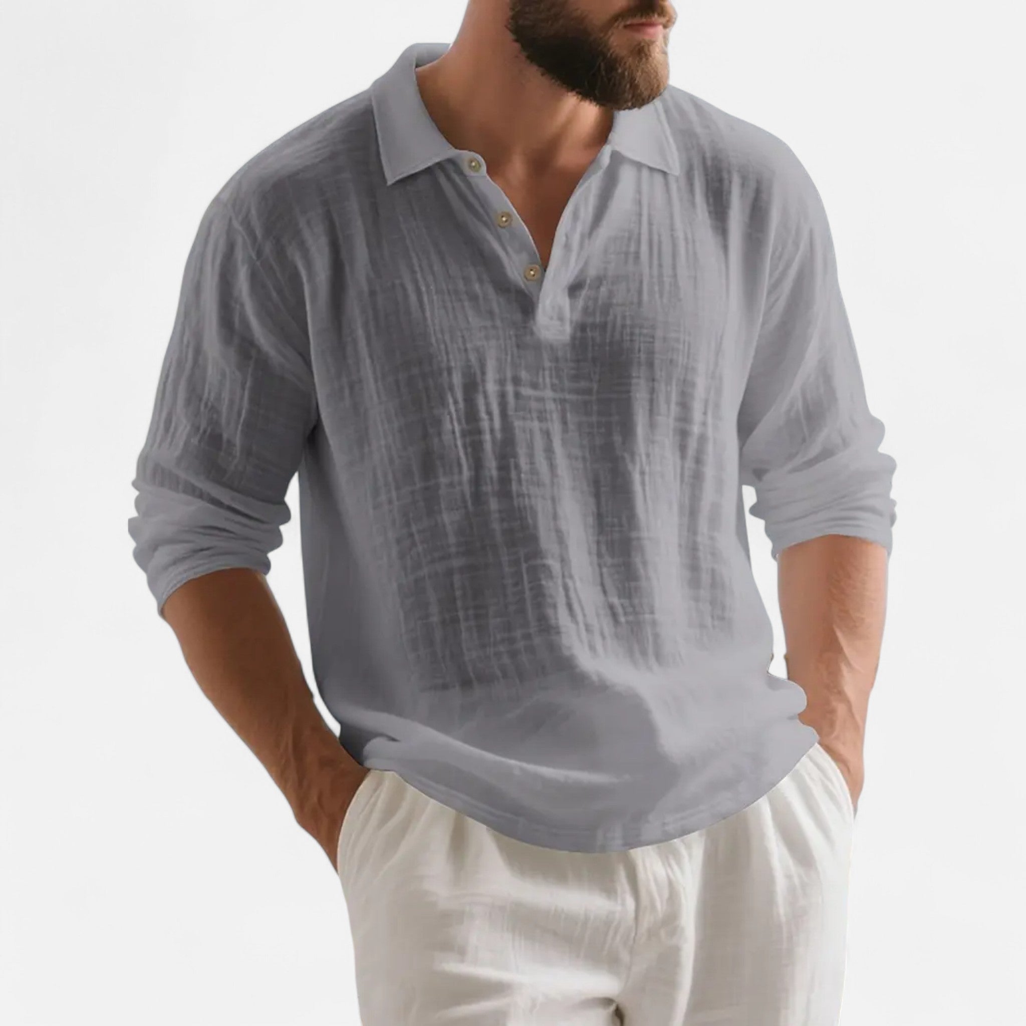Mireaux Fashion | Men’s Long Sleeved Linen Shirt