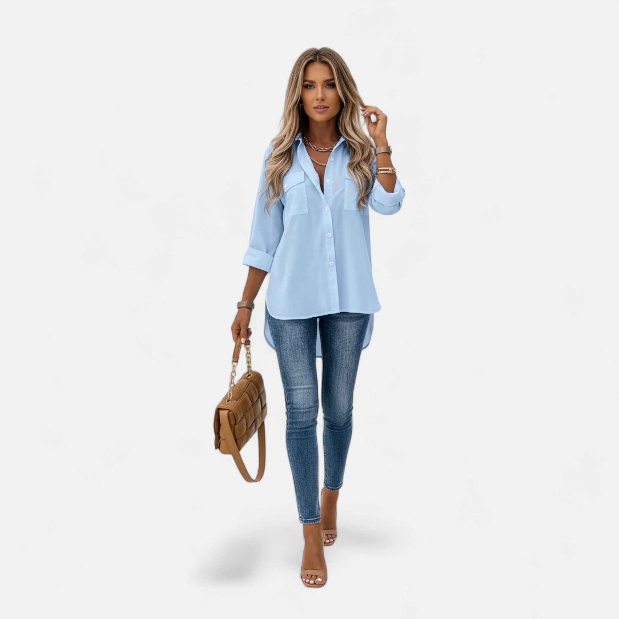 Mireaux Fashion | Women’s Buttoned Long Sleeve Shirt
