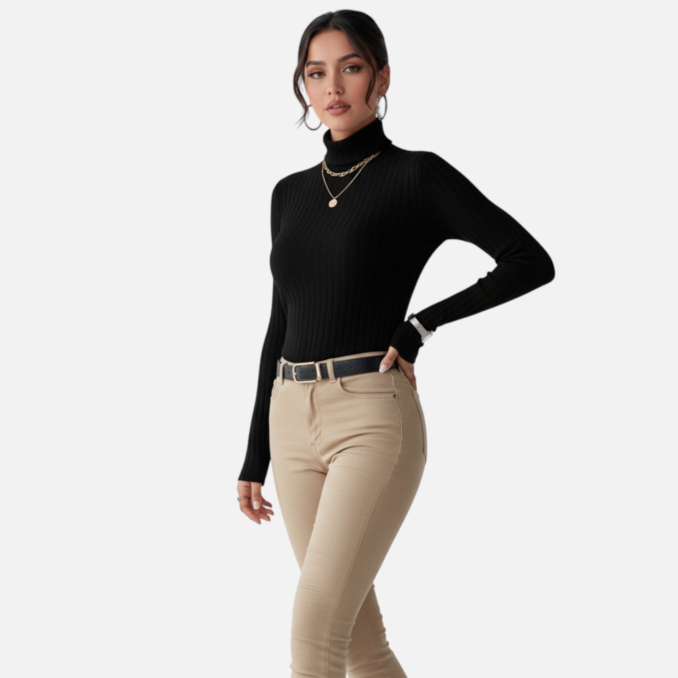 Mireaux Fashion | Women’s Long Sleeve Turtle Neck Sweater