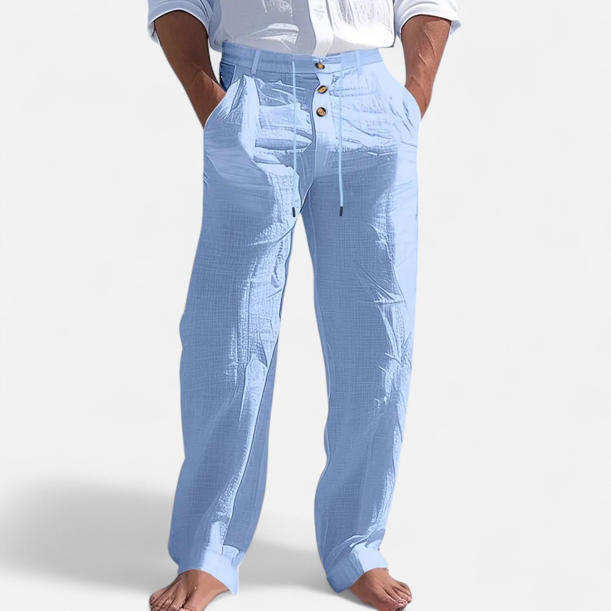 Mireaux Fashion | Men’s Straight Fit Linen Trousers