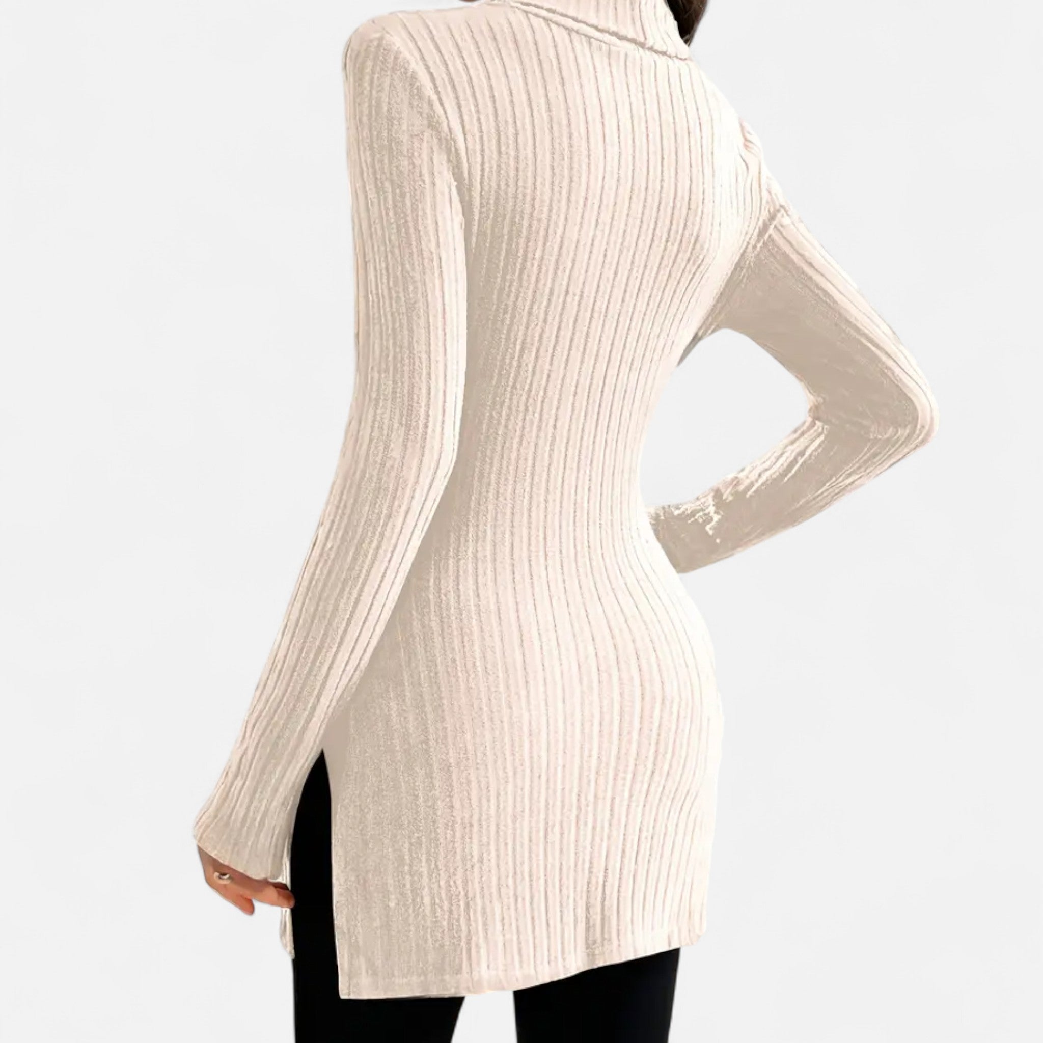 Mireaux Fashion | Women’s Elegant High-Neck Ribbed Sweater