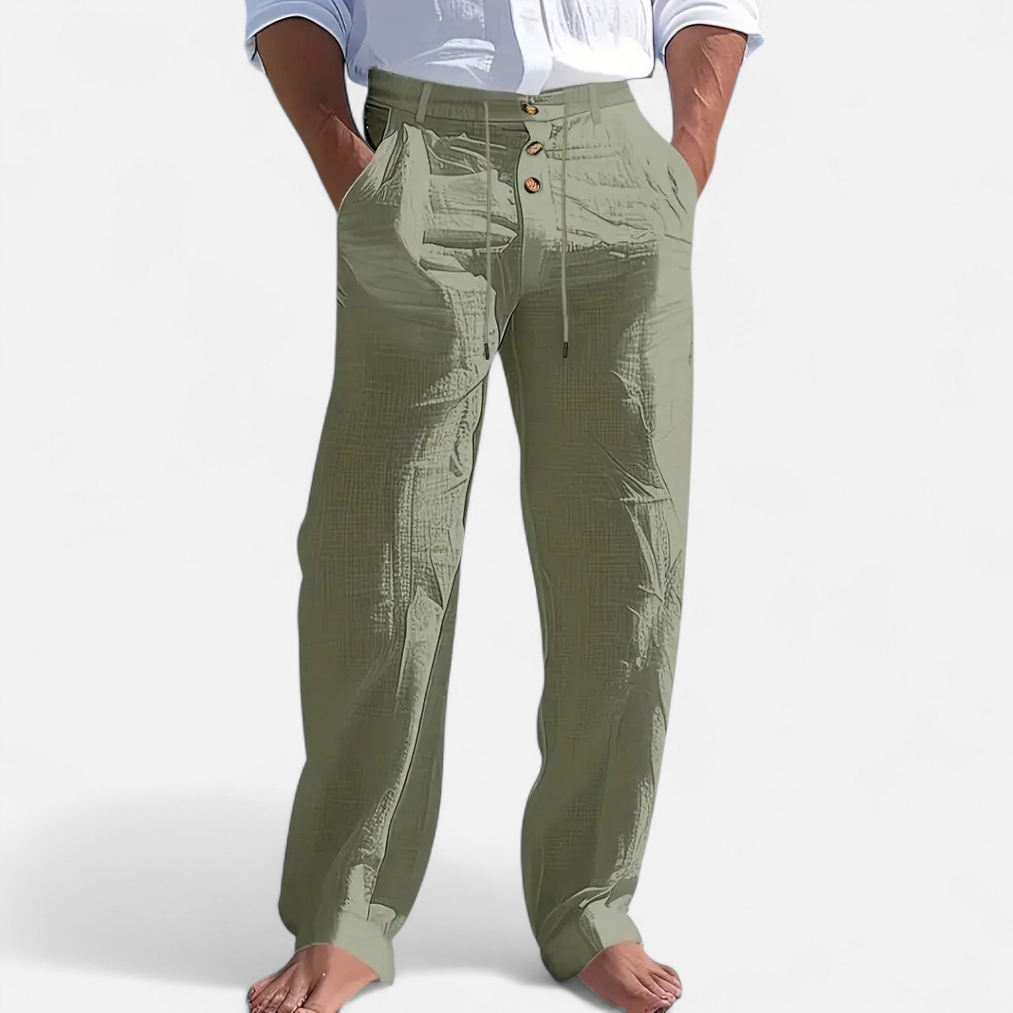 Mireaux Fashion | Men’s Straight Fit Linen Trousers