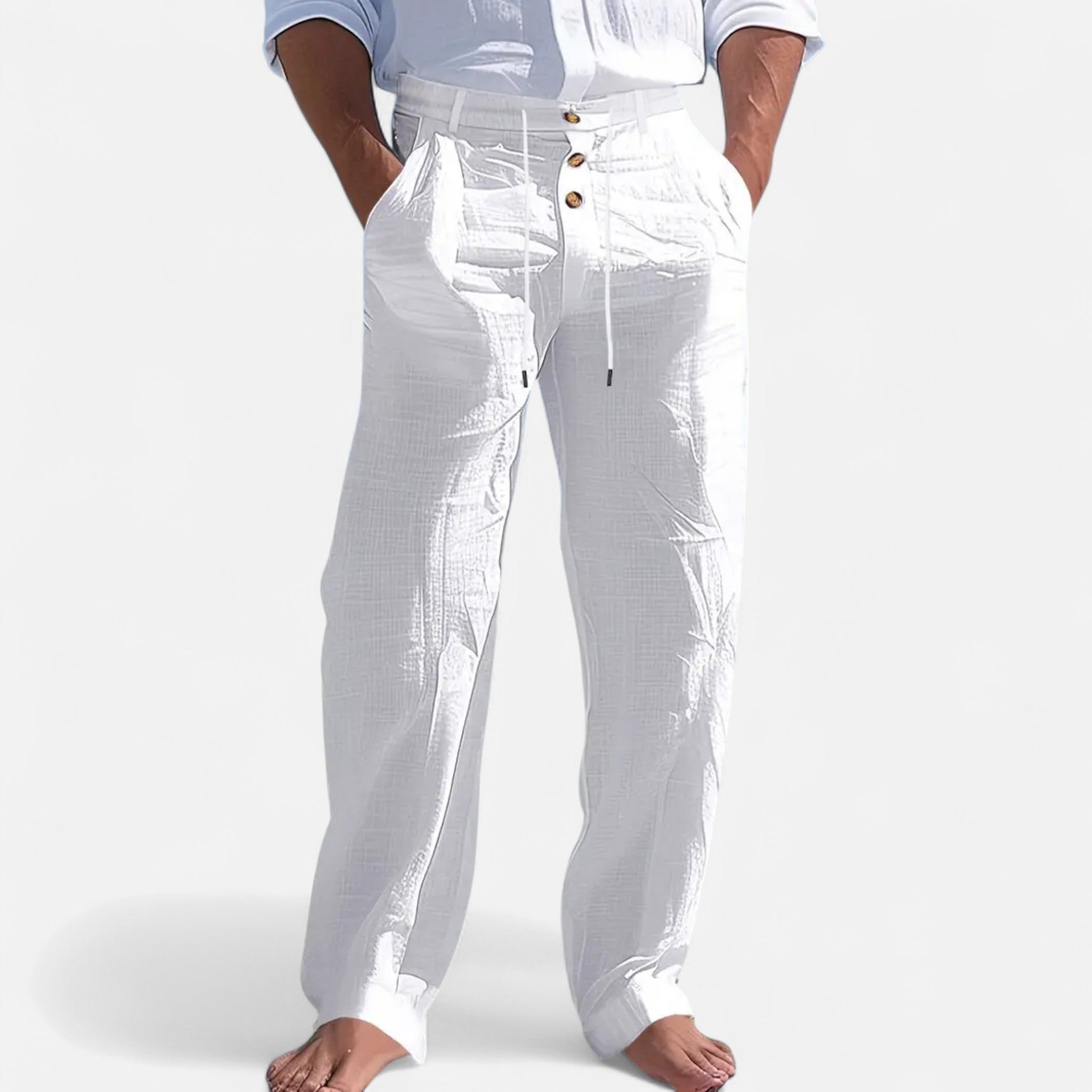 Mireaux Fashion | Men’s Straight Fit Linen Trousers