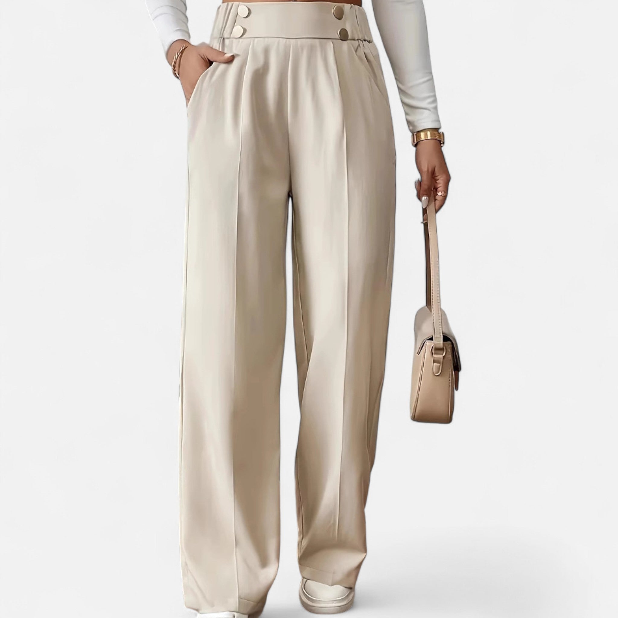 Mireaux Fashion | Women’s Elegant High-Waist Trousers