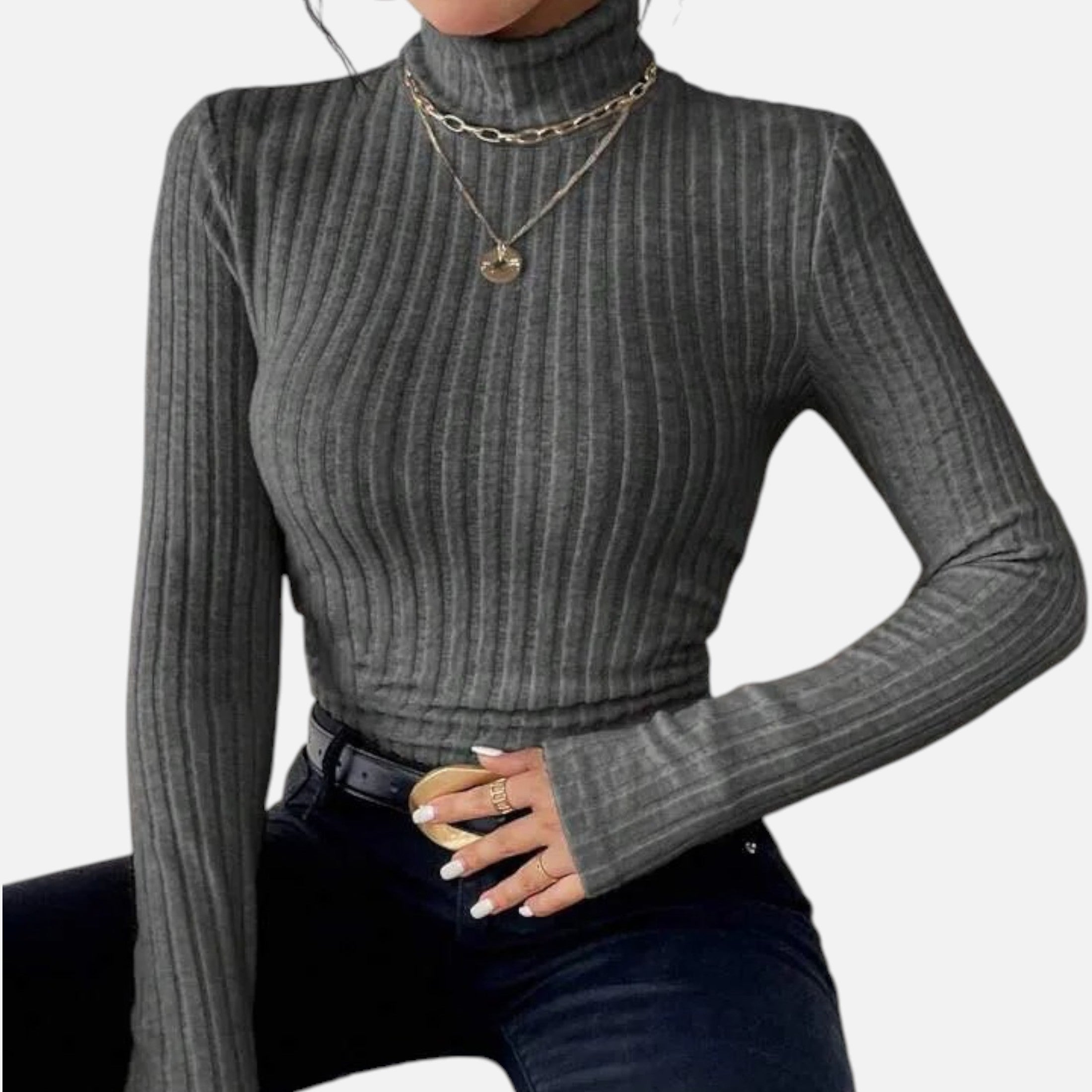Mireaux Fashion | Women’s Long Sleeve Turtle Neck Sweater